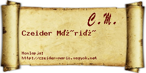 Czeider Márió névjegykártya